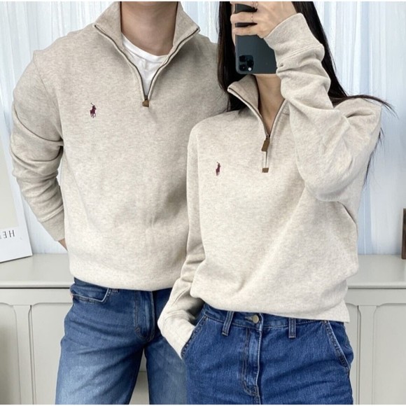 Polo Ralph Lauren 1/4 Zip Sweater Light Grey Pullovers Long Sleeves XXL TTG - Picture 2 of 11